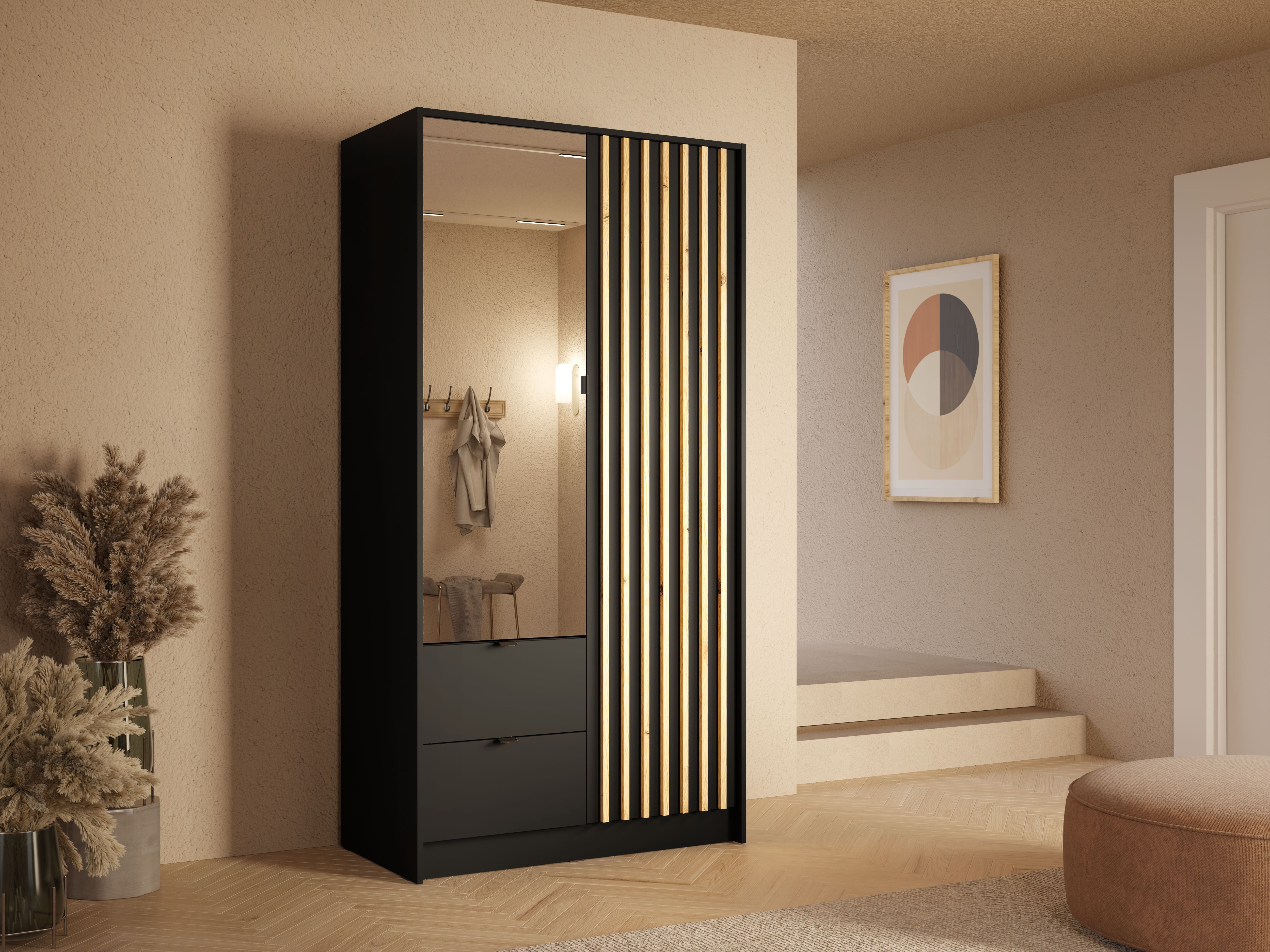 Szafa dwudrzwiowa ASTRA - Czarny Onyx
