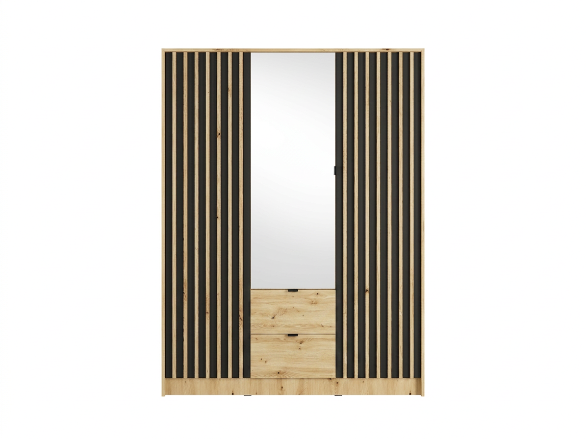 Szafa trzydrzwiowa ASTRA - Czarny Onyx / Dąb Artisan – zdjęcie 3