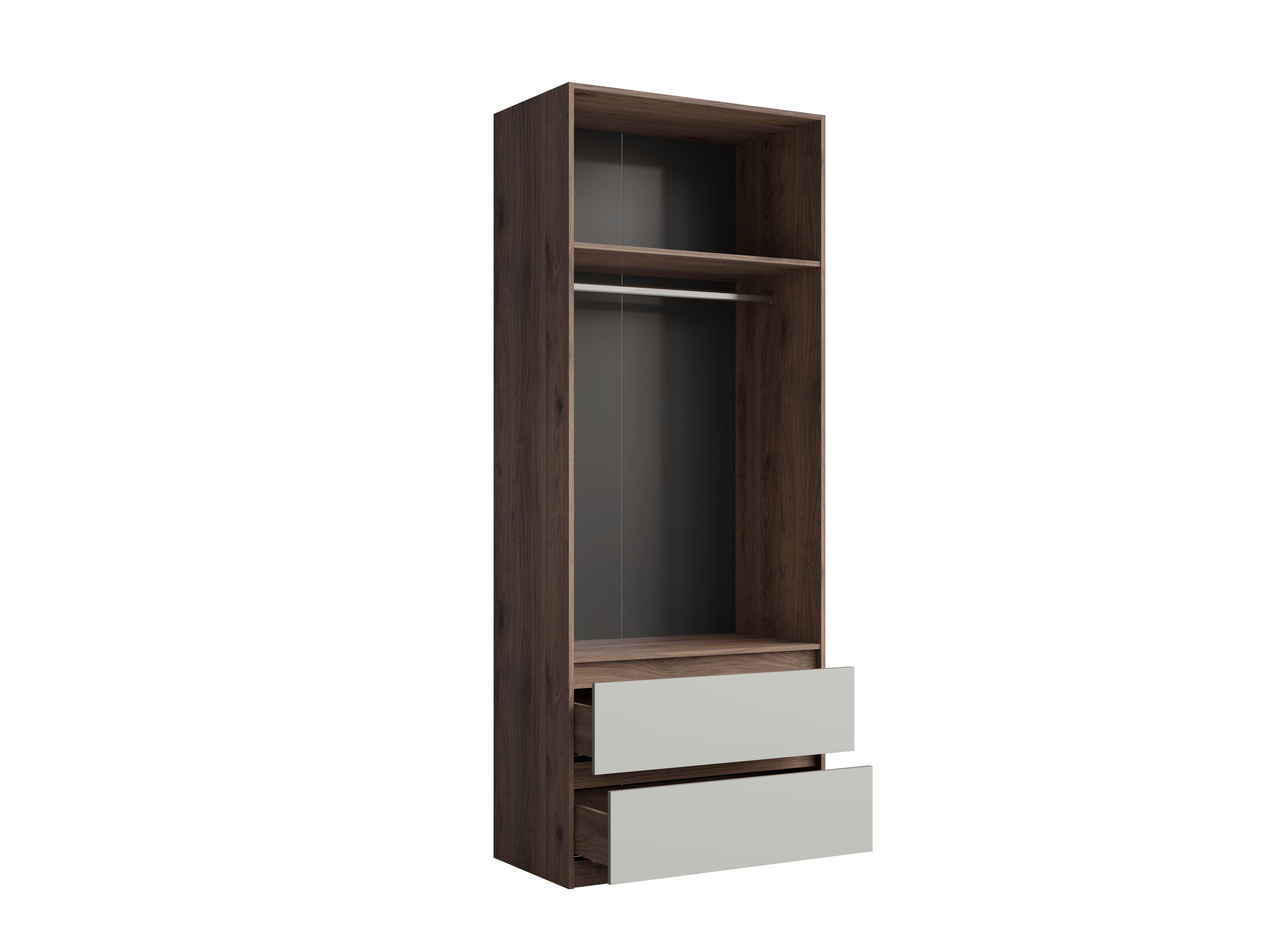Szafa dwudrzwiowa APOLLO 90 cm - Orzech / Szary