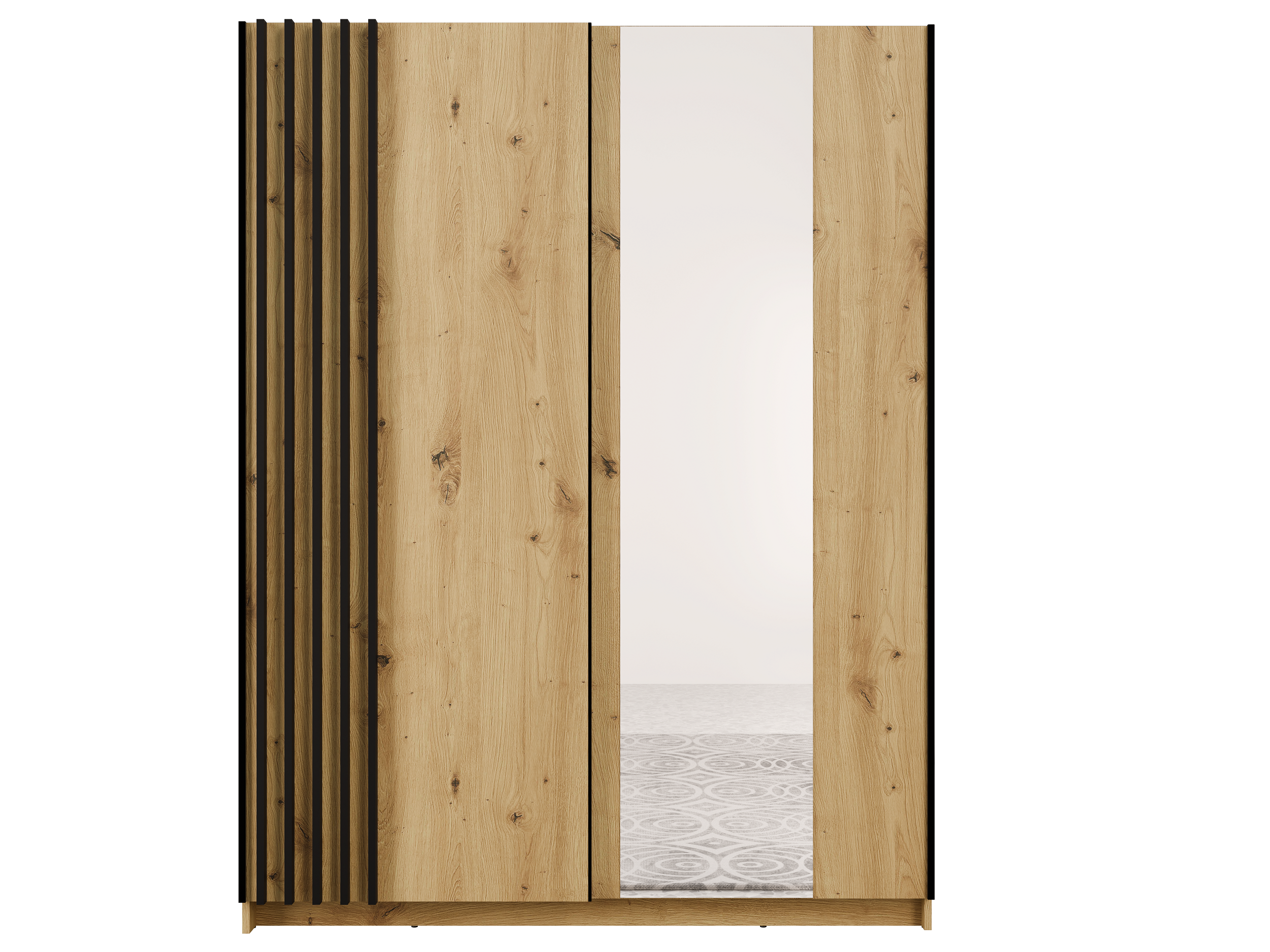 Szafa przesuwna AXION 150 cm z lustrem - Dąb Artisan