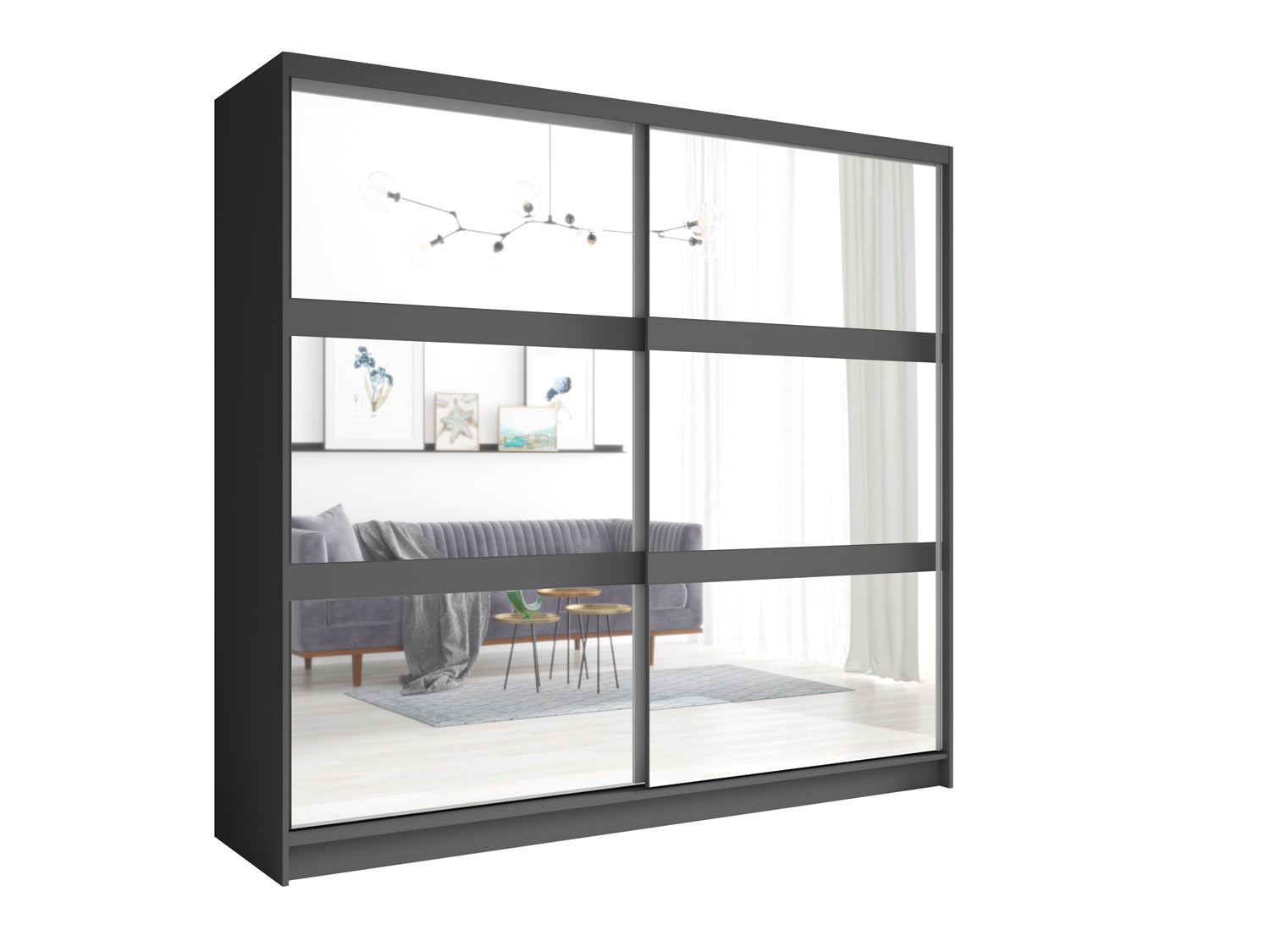 Szafa przesuwna SIRIUS 230 cm - Szary Grafit