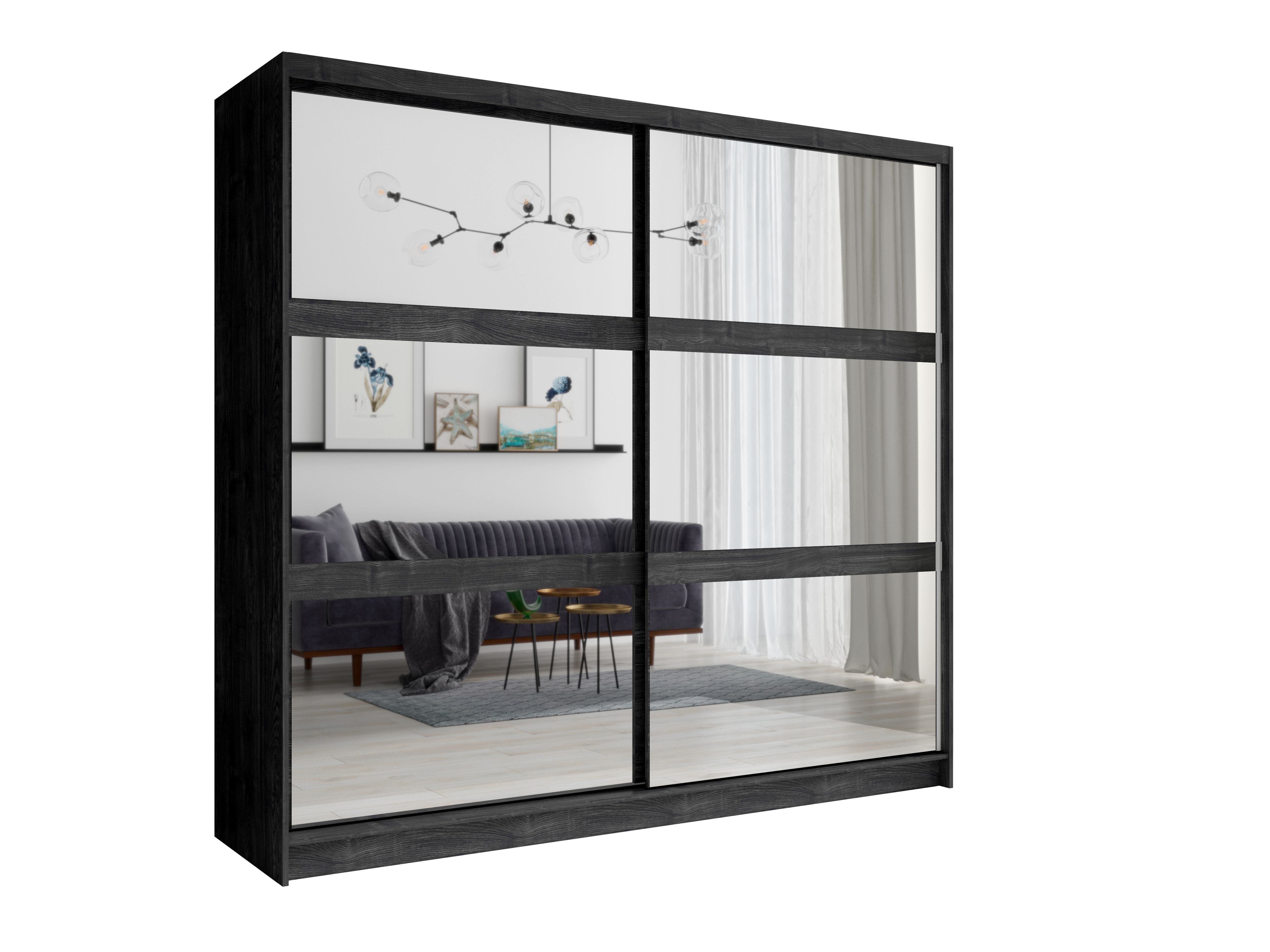 Szafa przesuwna SIRIUS 230 cm - Jesion Portland Czarny
