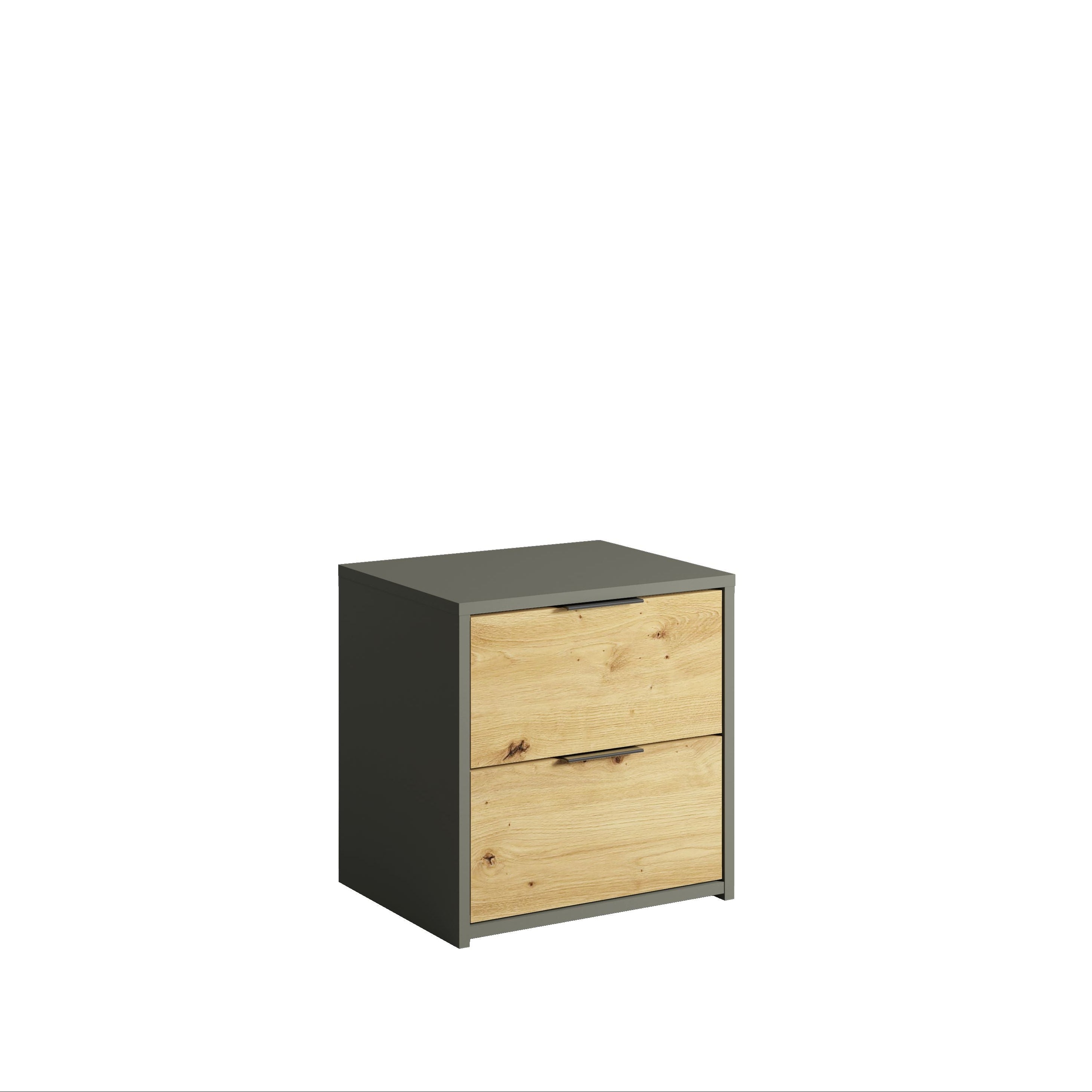 Zestaw 2 szafek nocnych LUMINA - Szary Grafit / Dąb Artisan