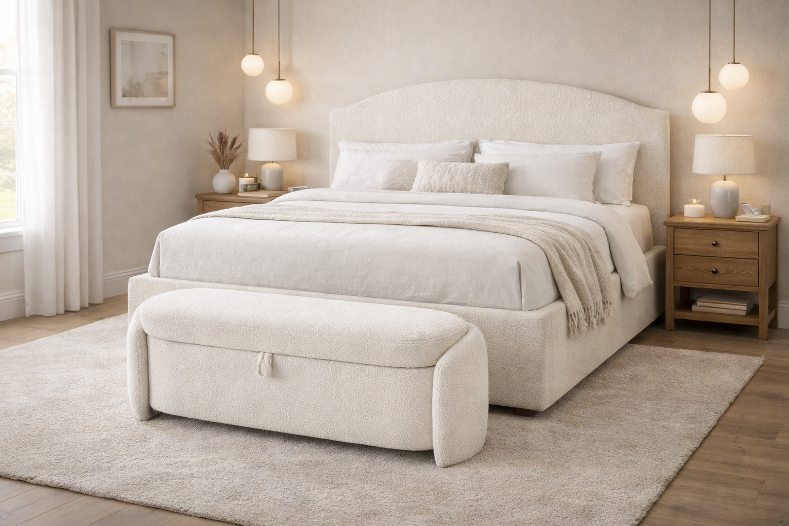 Ławka MUKA z funkcją pojemnika - kolor kremowy