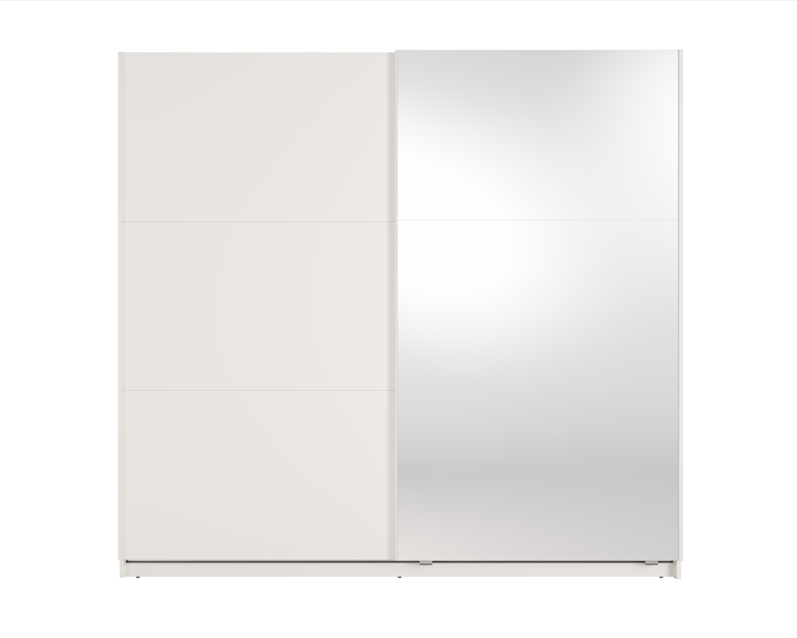Szafa przesuwna STELLAR 220 cm z lustrem - Biel górska