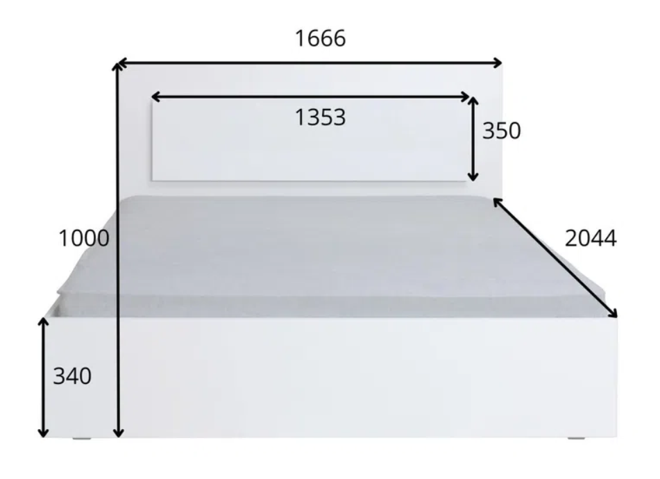 Łóżko 160x200 AURORA z oświetleniem LED - Biały aplejski