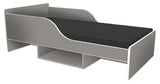 Łóżko Smile 160x80 szare bezpieczne, wytrzymałe z półką