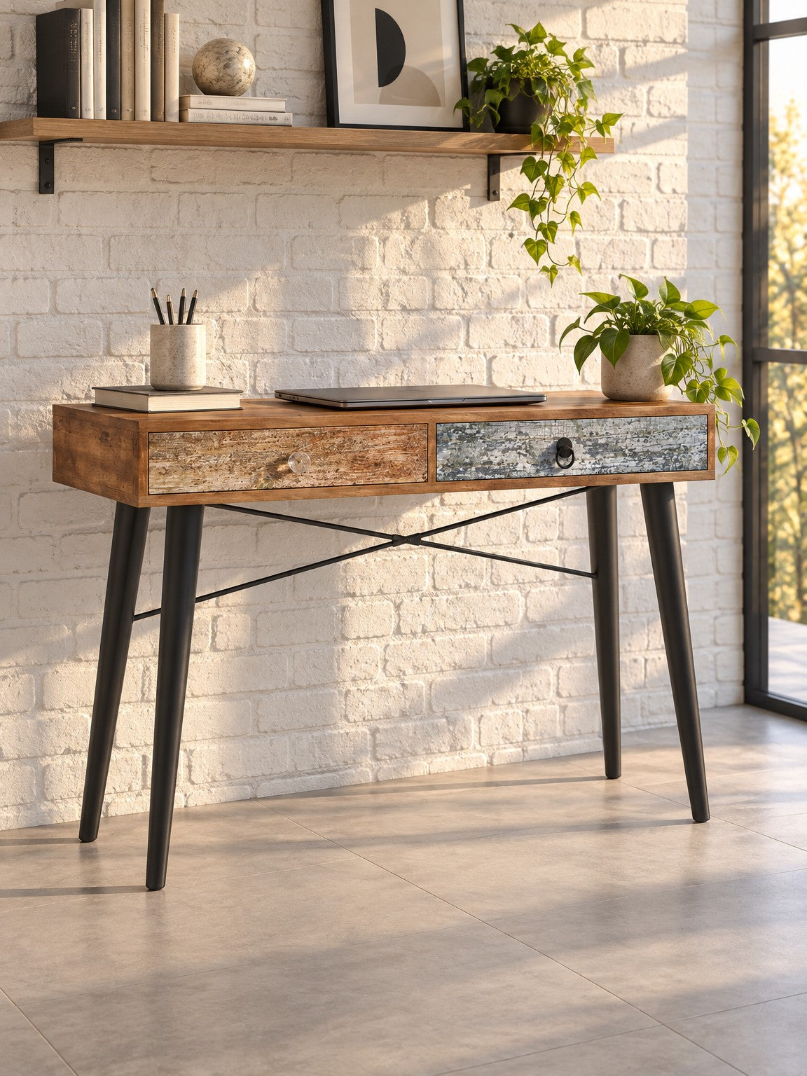 Biurko BRITE 120 cm B1 - wielokolorowy / metal