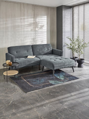 CORNELIUS sofa rozkładana z funkcją narożnika popiel (1p=1szt)