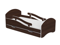 Łóżko dziecięce LEO 160x80 wenge z szufladą i materacem