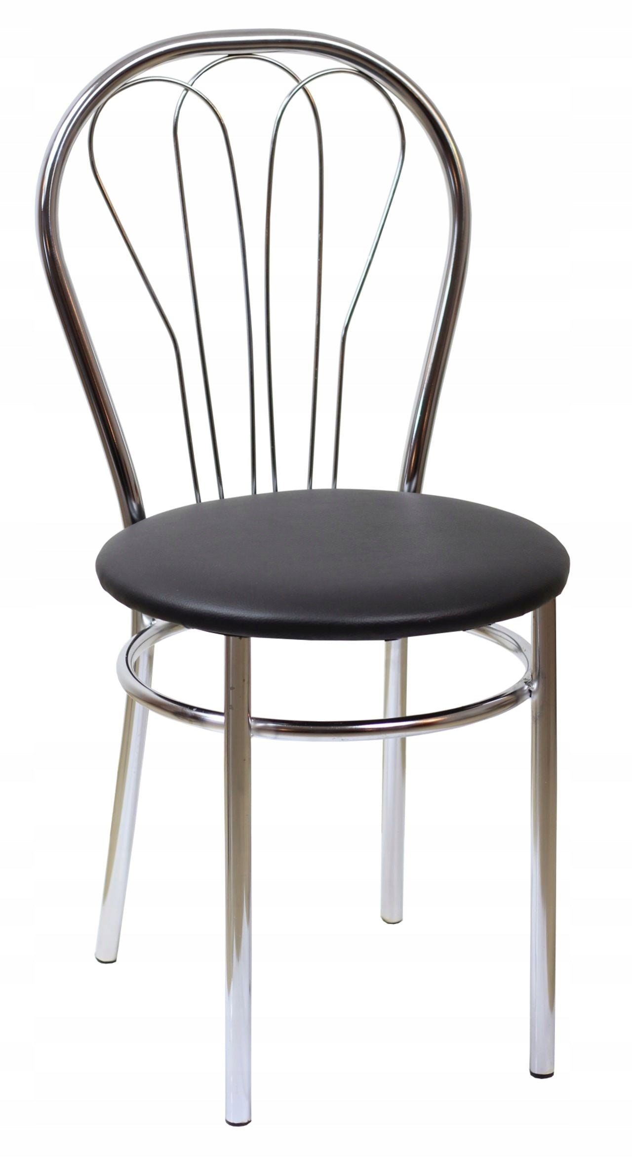 Kuchenne Krzesło Lekkie Metalowe Venus CZARNE Chromowane FURNITEX