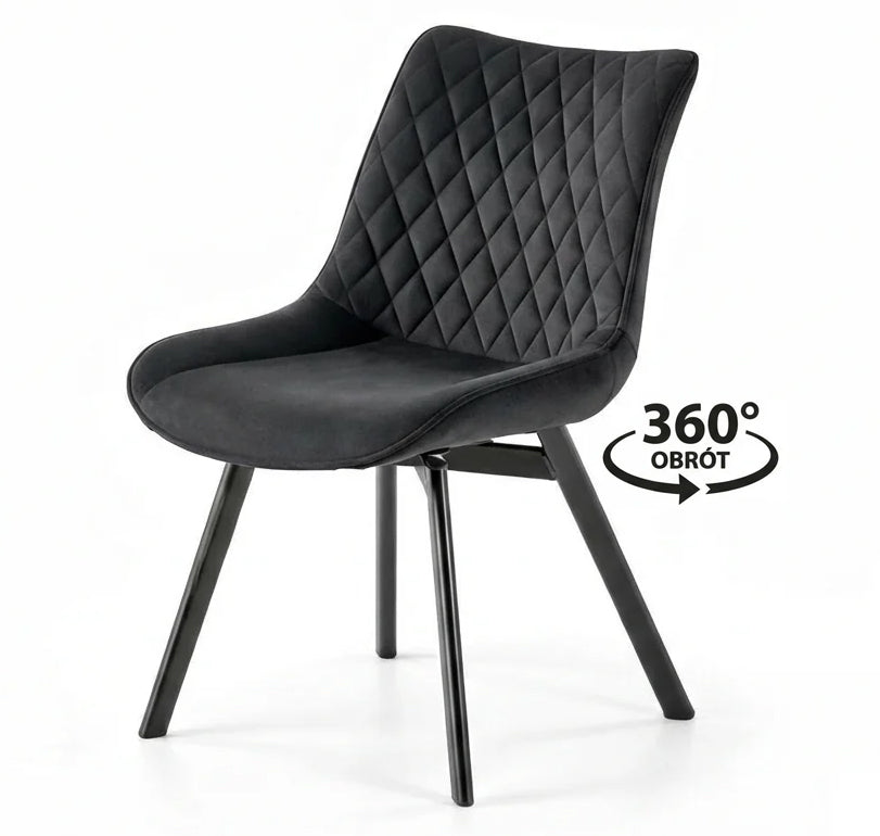 Krzesło Draco - czarny welur