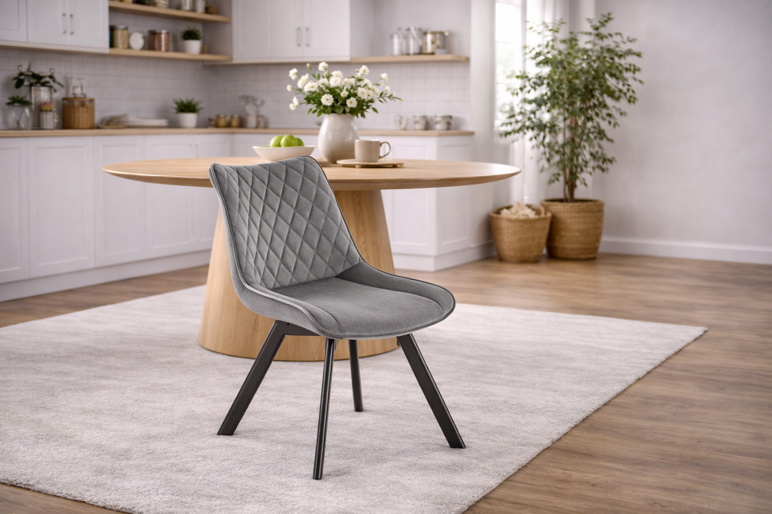 Krzesło Draco - ciemny popiel welur