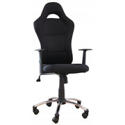 Ergonomiczny czarny fotel obrotowy Furnitex z siatki z wygodnym wycięciem w oparciu na pięcioramiennej podstawie