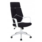 Nowoczesny czarny fotel obrotowy Furnitex CX0898H z ergonomicznym oparciem i mechanizmem TILT do biura lub gabinetu.