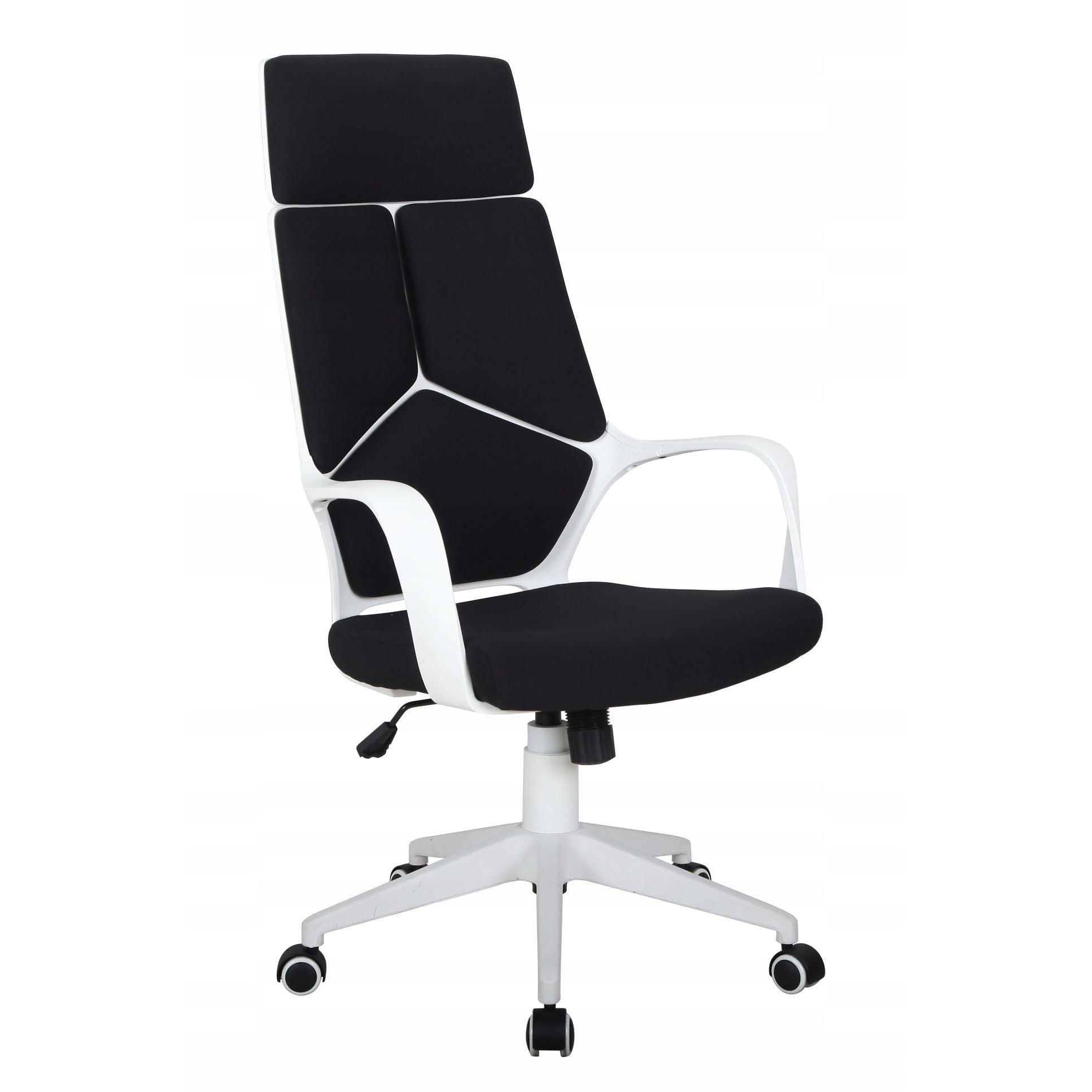 Nowoczesny czarny fotel obrotowy Furnitex CX0898H z ergonomicznym oparciem i mechanizmem TILT do biura lub gabinetu.