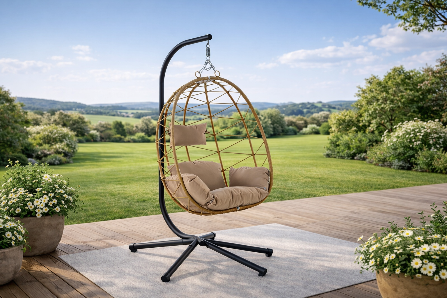 Fotel ogrodowy JASKÓŁKA - kolor beżowy