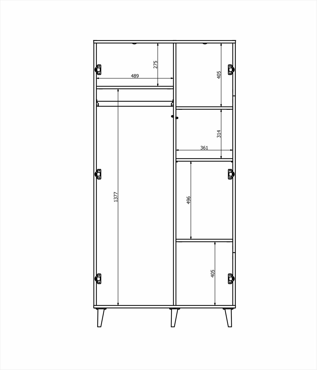 Szafa MEROPE 90 cm - Kaszmir / Orzech