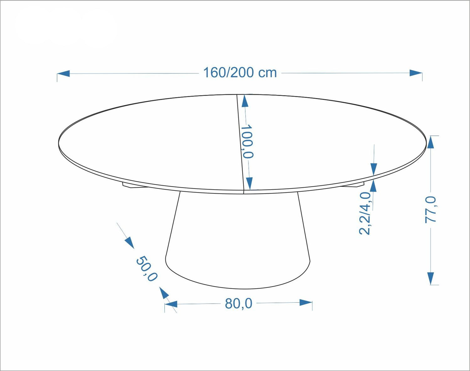 Stół rozkładany PULSAR 160-200 cm - Kolor Naturalny