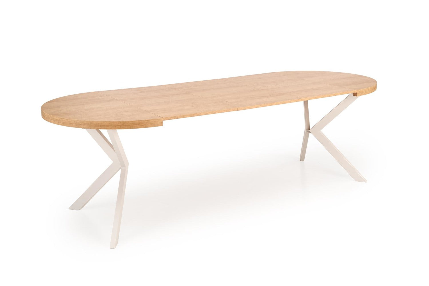 Okrągły stół rozkładany REYA 100/250cm - Kolor Dąb Hikora / Kaszmir