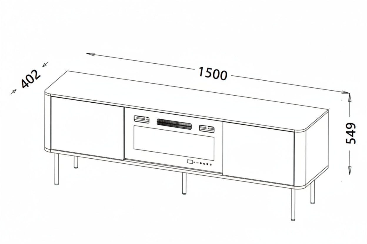 Stolik RTV ALIOT 150 cm - Kolor Orzech / Czarny Marmur