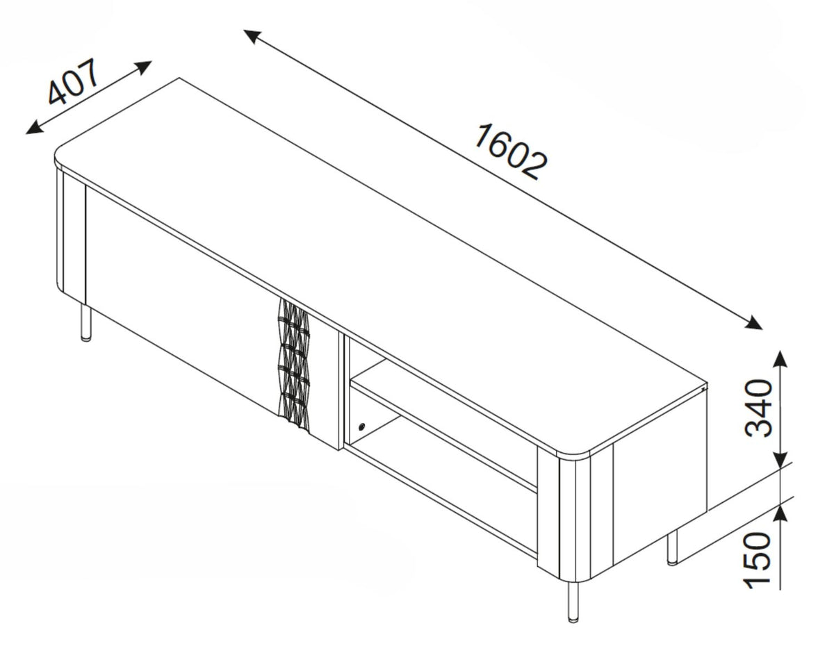 Stolik RTV MEGREZ 160 cm - Kolor Kaszmirowy
