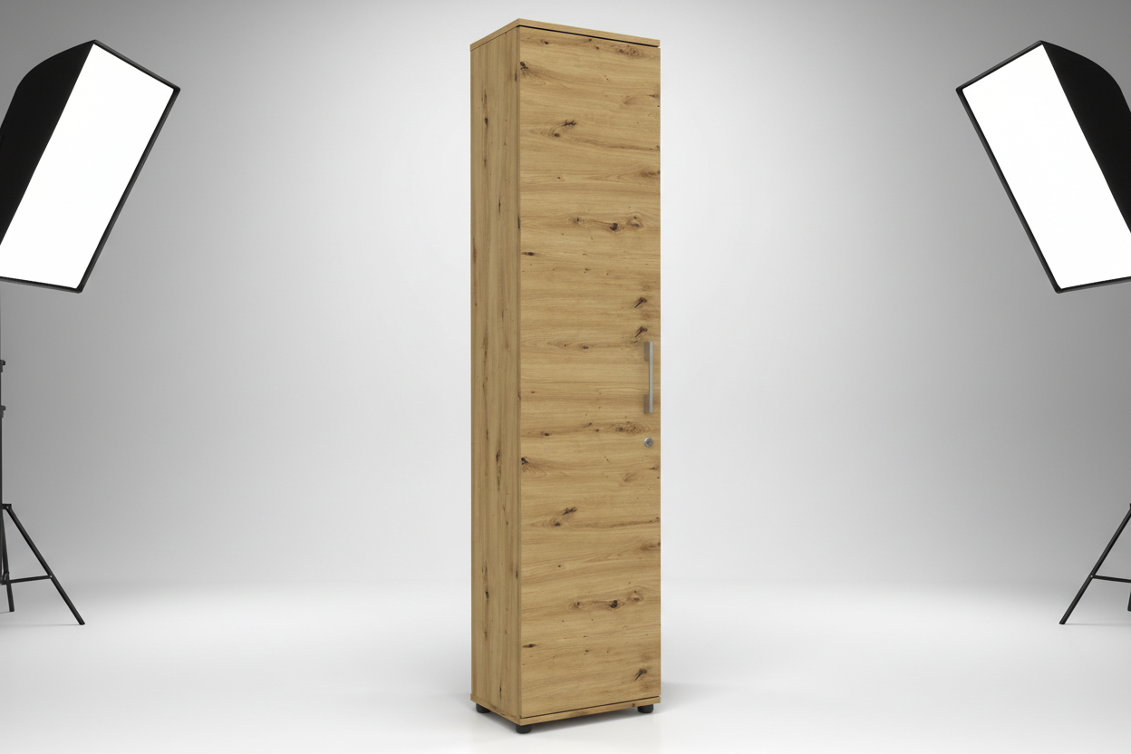 Regał G40 Dąb Artisan z drzwiami i zamkiem RODO