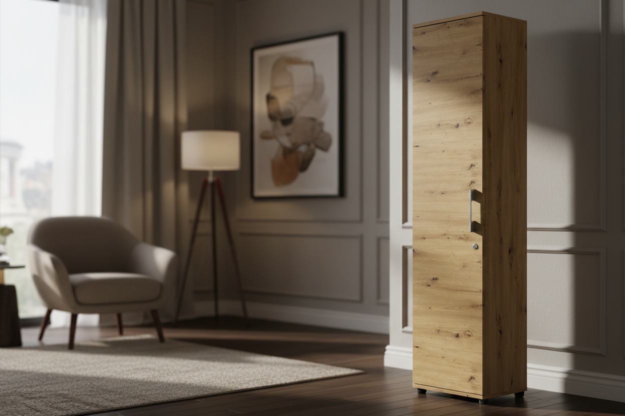 Regał G30 1D Dąb Artisan z zamkiem RODO, na segregatory