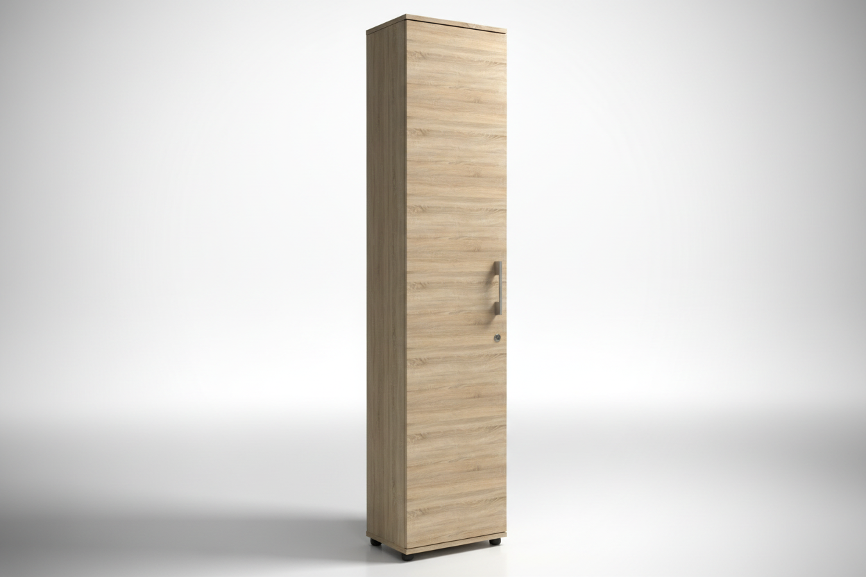 Regał 40 cm z drzwiami na segregatory 5 półek Dąb Sonoma