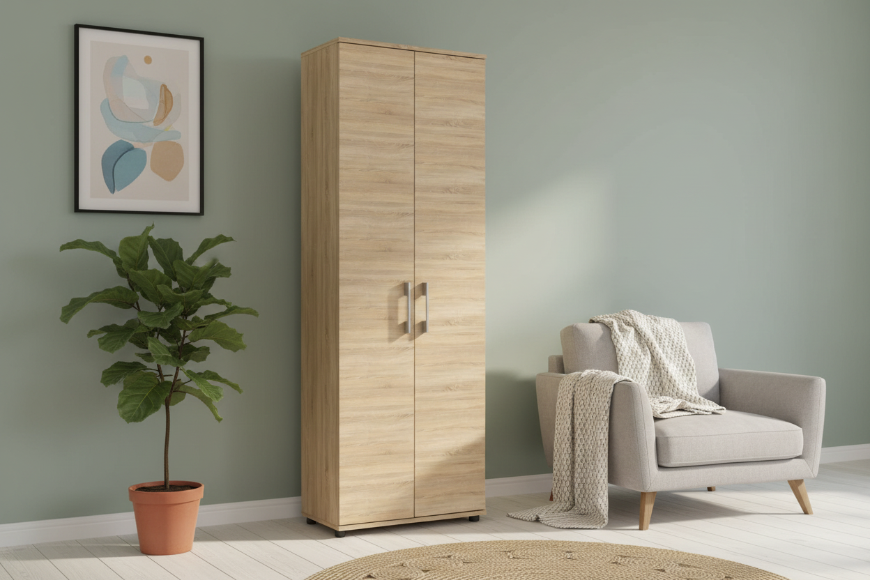 Regał G60 z drzwiami na segregatory Dąb Sonoma