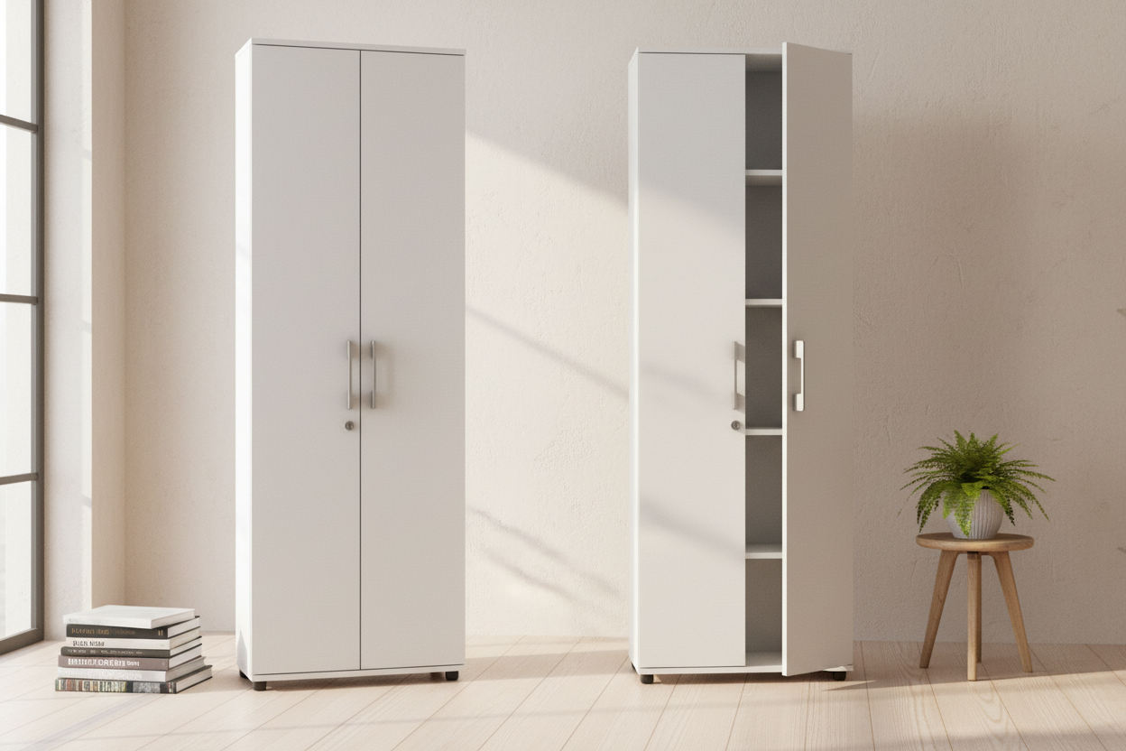 Szafa biurowa G 60 biała, zamykana na klucz, na segregatory