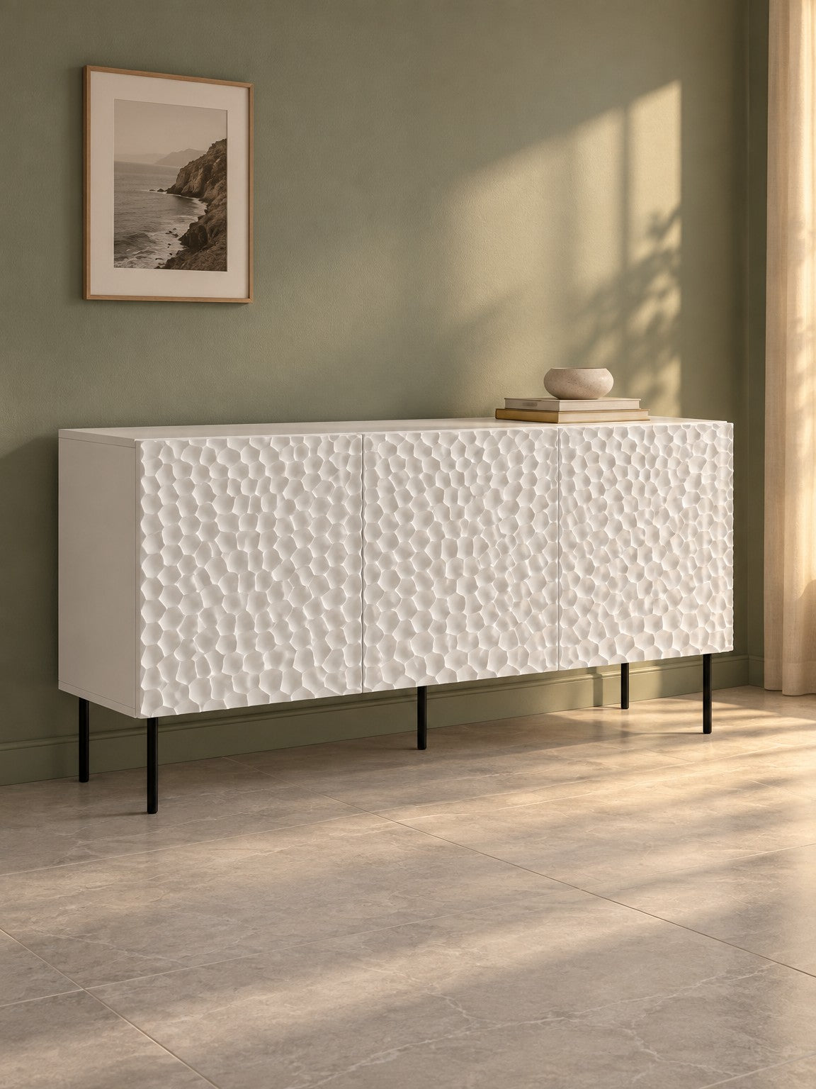 Komoda BERIA 152 cm - biały / tworzywo