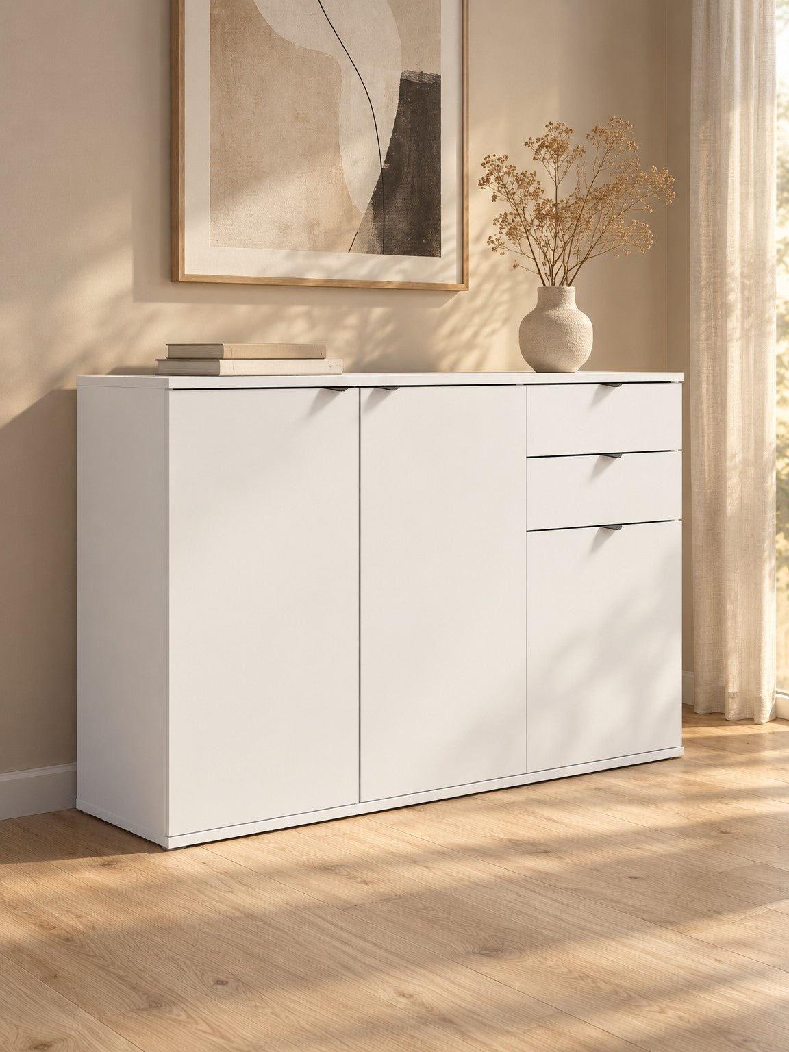 Komoda BOZA 120 cm z szufladami - biały