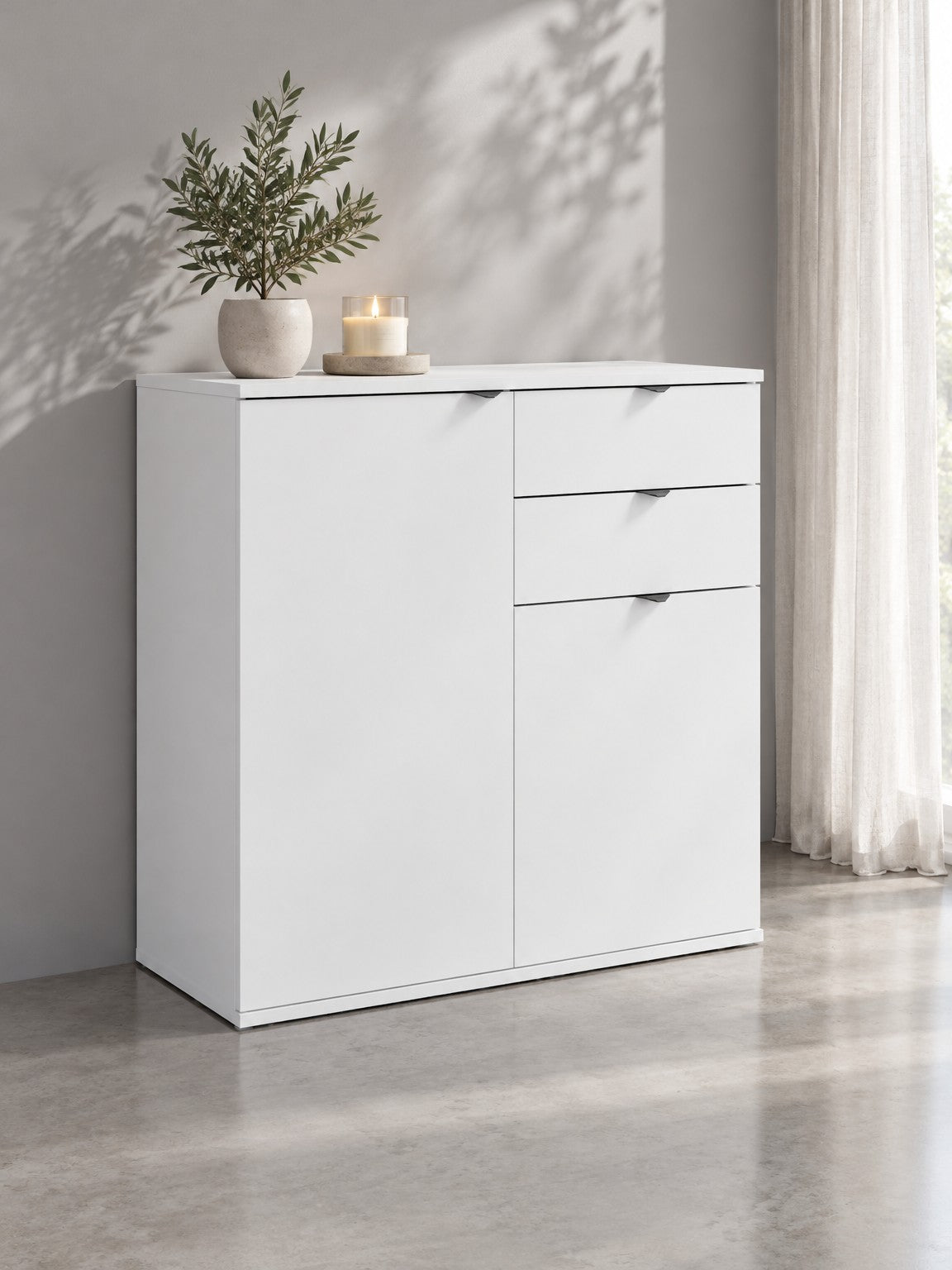 Komoda BOZA 80 cm z szufladami - biały