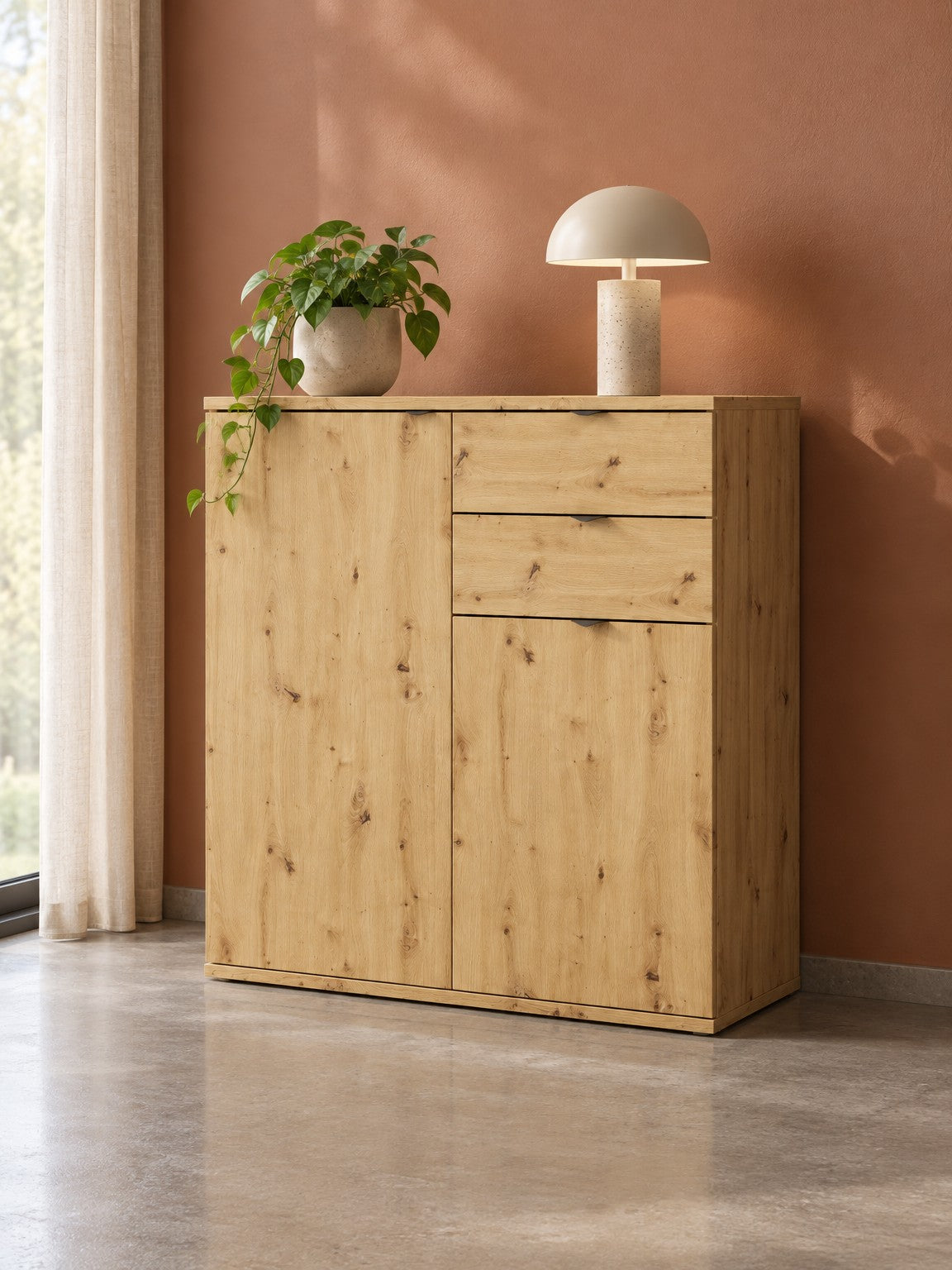 Komoda BOZA 80 cm z szufladami - dąb artisan