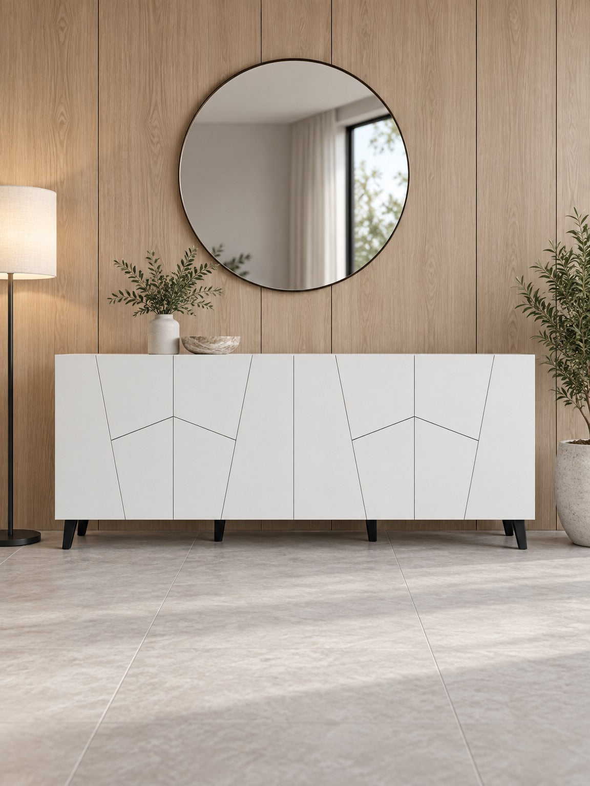 Komoda FENA 200 cm - biały / tworzywo