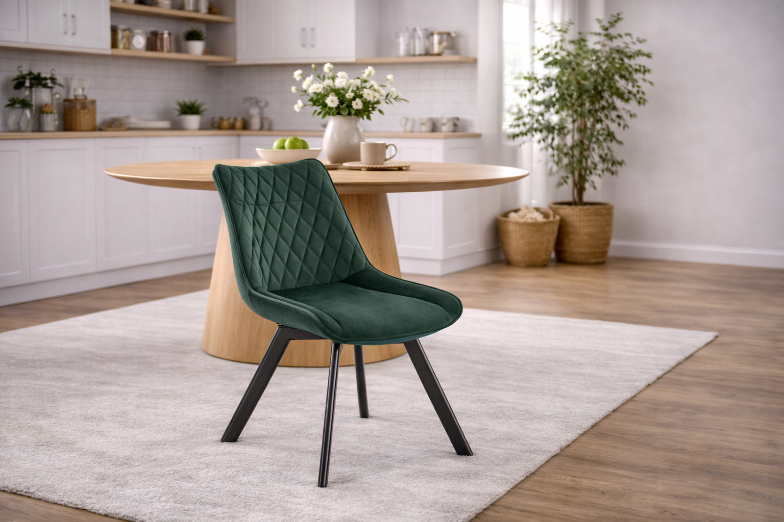 Krzesło Draco - ciemny zielony welur