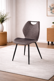 Krzesło MORGAN – eleganckie tapicerowane krzesło kolor popielaty