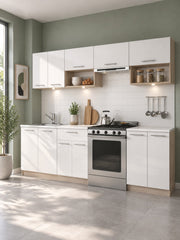 Kuchnia OIRA 260 cm - biały / dąb sonoma