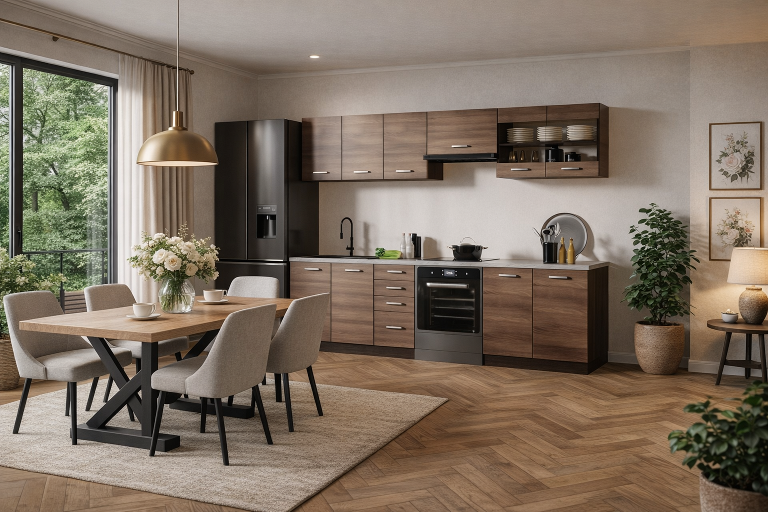 Kuchnia MARGARET kompletny zestaw 260 cm - kolor Dąb