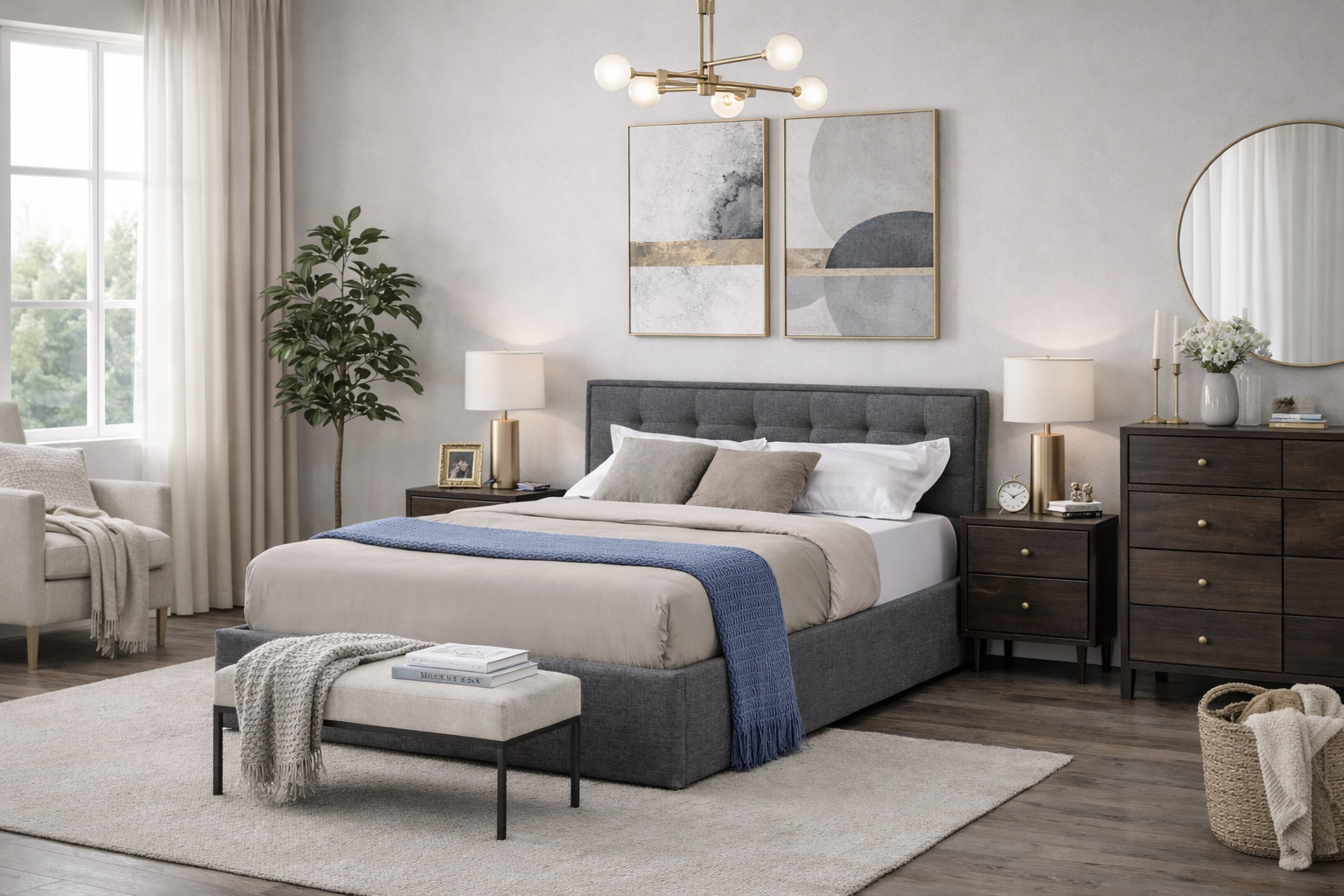 Łóżko SZARIK 140cm z pojemnikiem - kolor popielaty