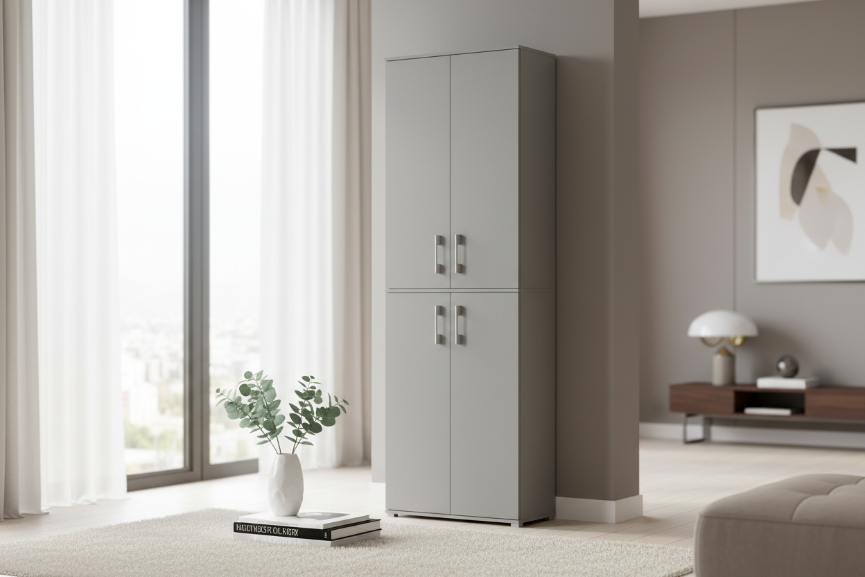 Szafa biurowa Gindo Pola 215 4-drzwiowa 60 cm Szary Arktyczny