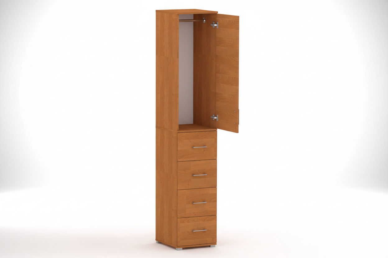 Szafa Pola 215 cm z drążkiem i 4 szufladami szerokości 40/50 cm Olcha