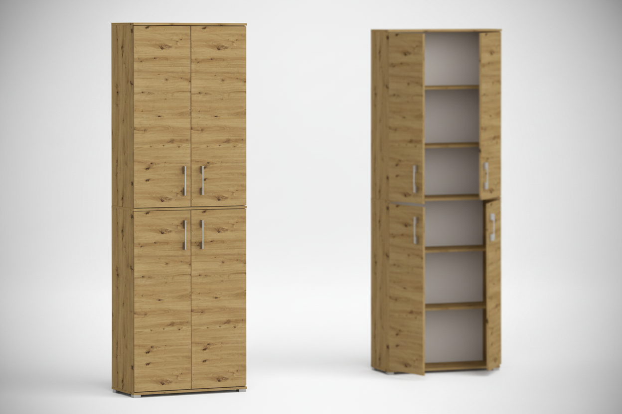 Regał Pola 4 drzwi, 80 cm szeroka, 215 cm wysoka