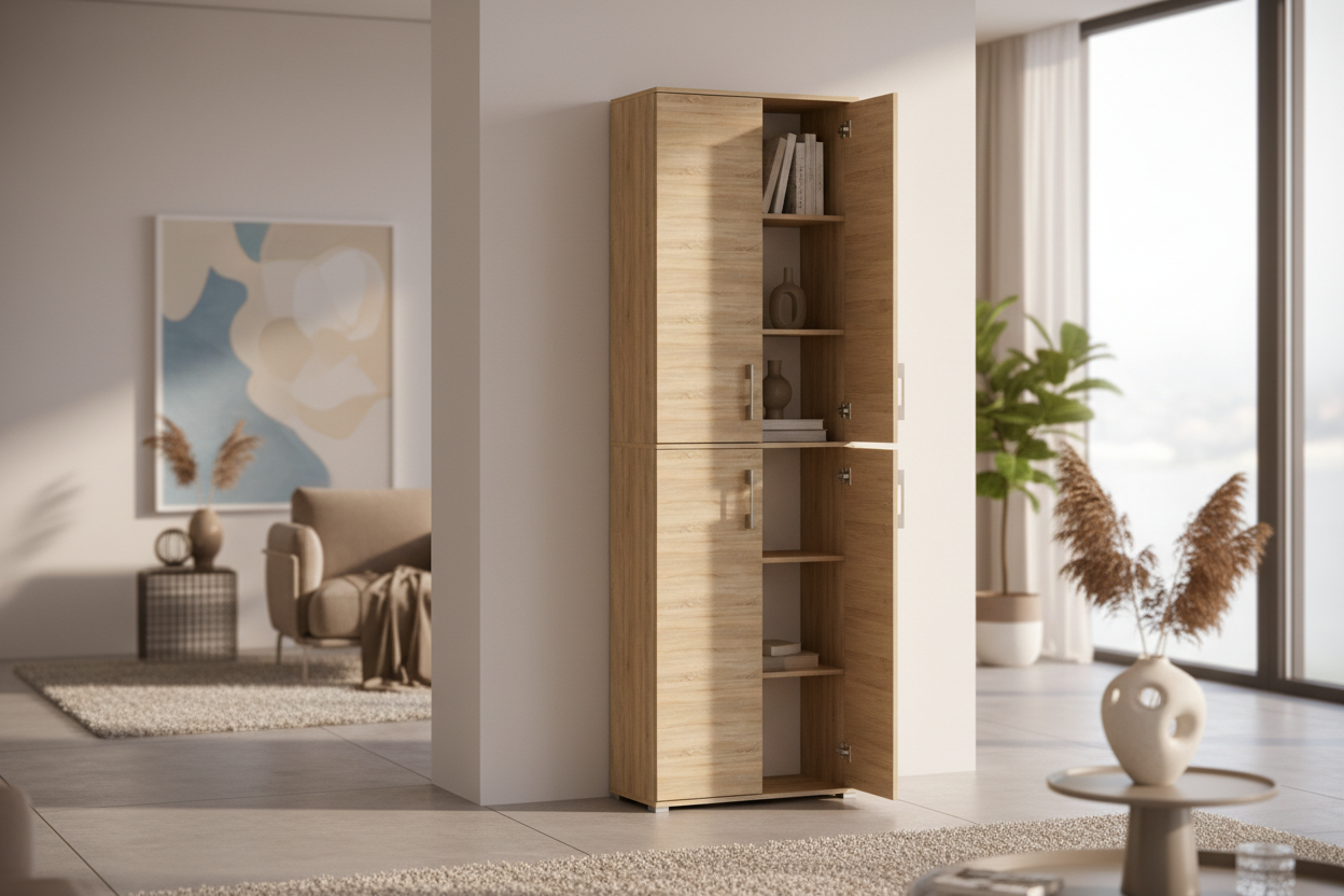 Regał Pola 4-drzwiowy 60 cm Dąb Sonoma