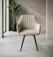 Krzesło obrotowe Moliani BEDOES beżowe pikowane z funkcją powrotu