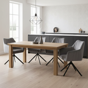 Krzesło obrotowe Moliani szare welurowe 180° z powrotem