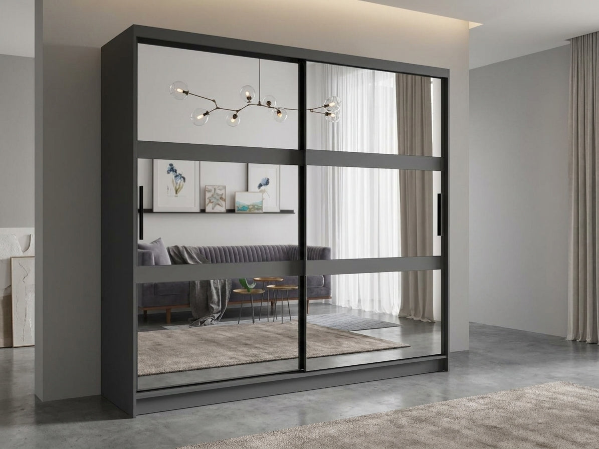Szafa przesuwna SIRIUS 230 cm - Szary Grafit