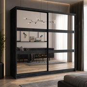 Szafa przesuwna SIRIUS 230 cm - Jesion Portland Czarny