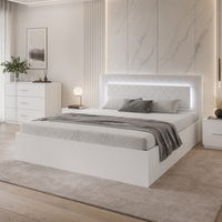 Łóżko 180x200 ADIL z LED - Biały Alpejski